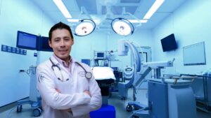 Dr. Santiago Borja en quirófano de Quito